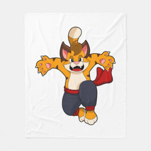 Tiger vid martialkonsten Karate Fleecefilt