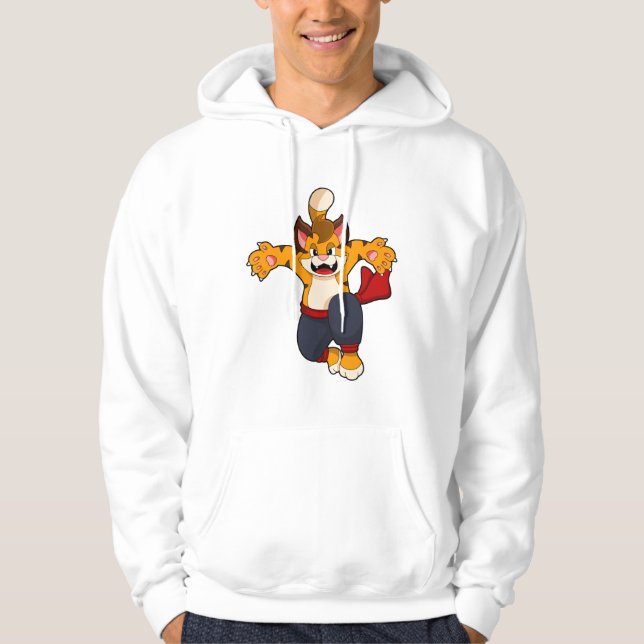 Tiger vid martialkonsten Karate Hoodie (Framsida)