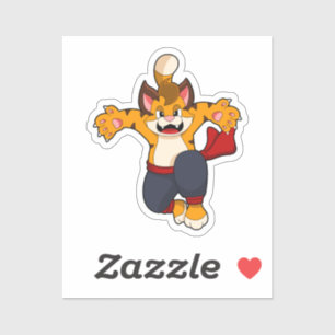 Tiger vid martialkonsten Karate Klistermärken