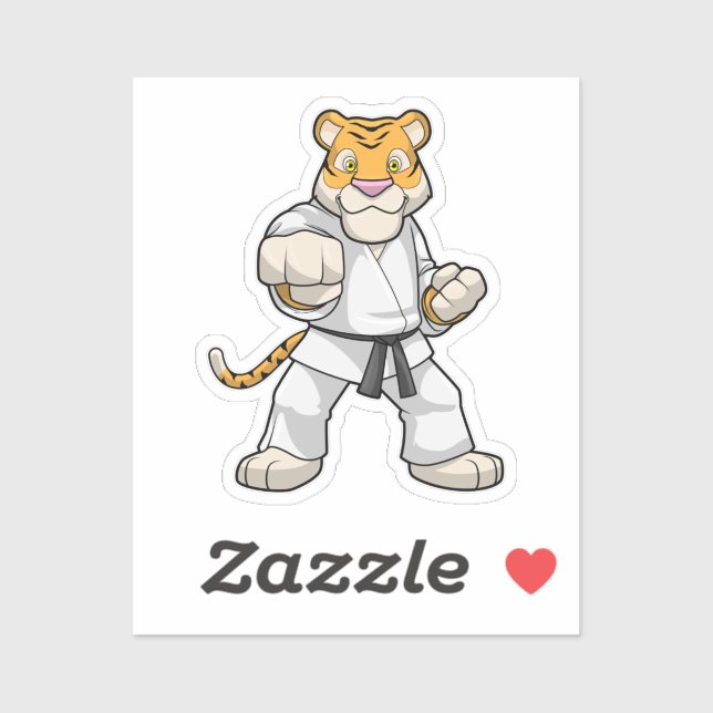 Tiger vid martialkonsten Karate Klistermärken (Ark)