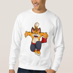 Tiger vid martialkonsten Karate Lång Ärmad Tröja