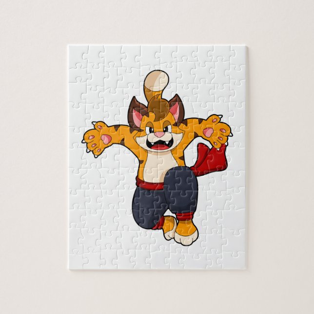 Tiger vid martialkonsten Karate Pussel (Vertikal)