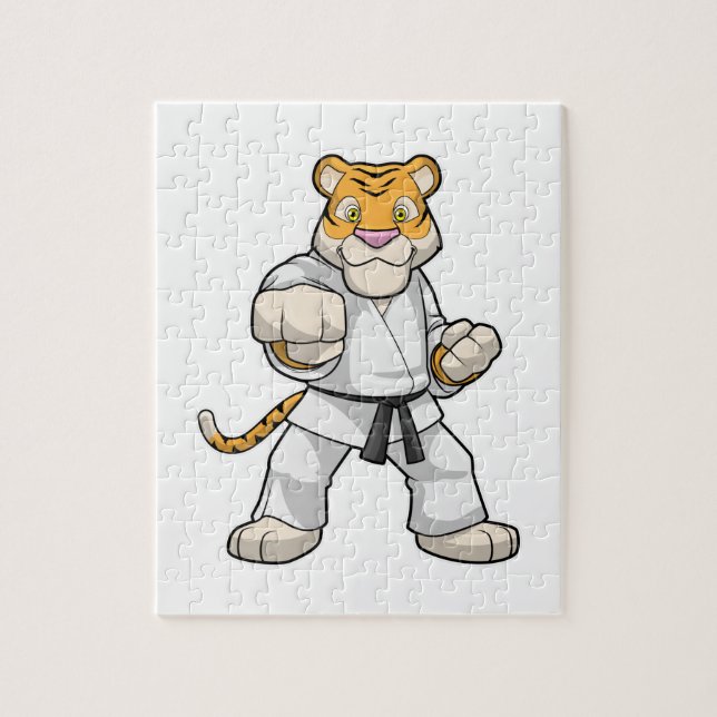 Tiger vid martialkonsten Karate Pussel (Vertikal)