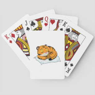 Tiger vid sömnad med Pillow Casinokort