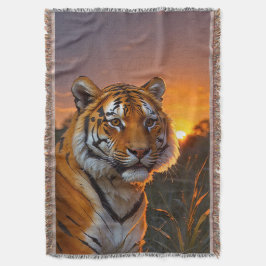 Tiger vid Sunset Filt