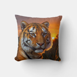 Tiger vid Sunset Kudde