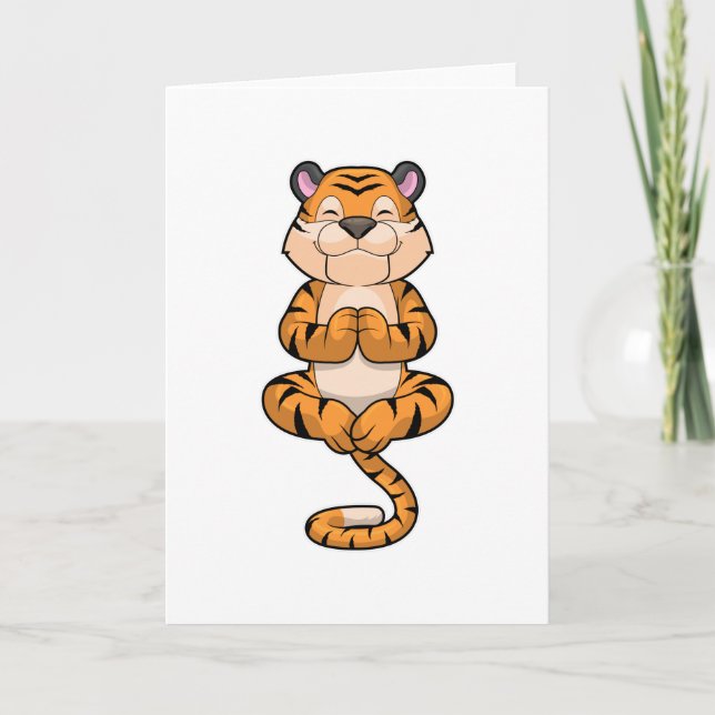 Tiger vid Yoga Fitness Kort (Framsida)
