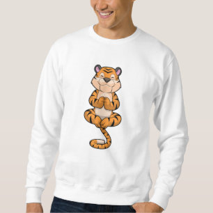 Tiger vid Yoga Fitness Lång Ärmad Tröja