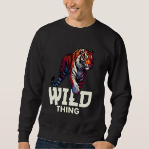 Tiger Vild Animal Lover Wildlife Nature Graphic Lång Ärmad Tröja