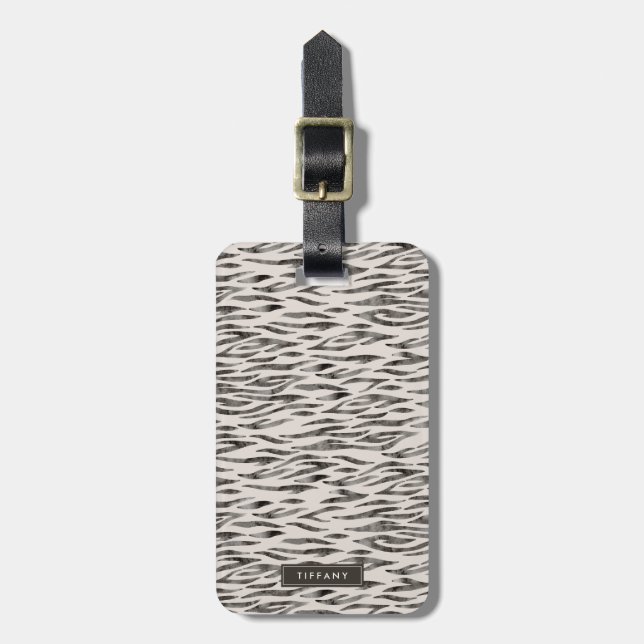 Tiger Vild Animal Skin Mönster Bagagebricka (Vertikal Framsida)