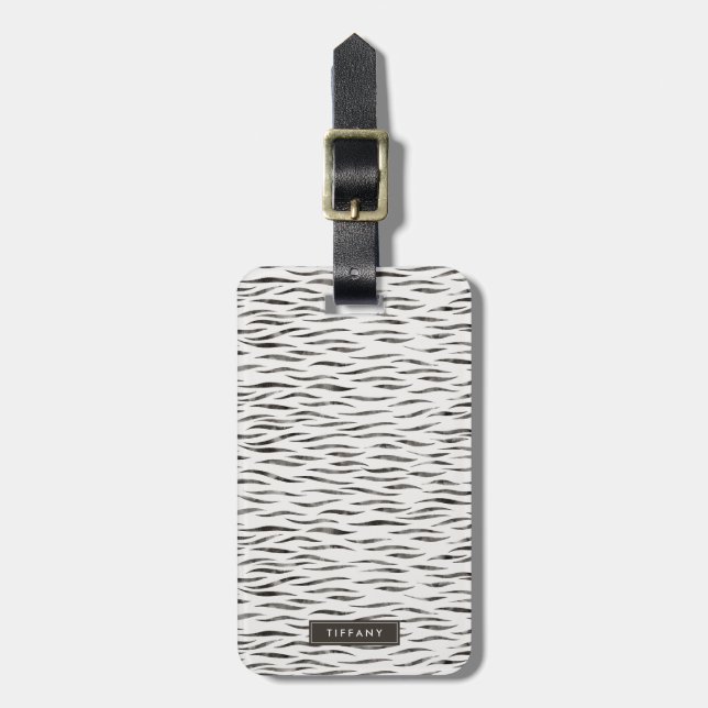 Tiger Vild Animal Skin Mönster Bagagebricka (Vertikal Framsida)