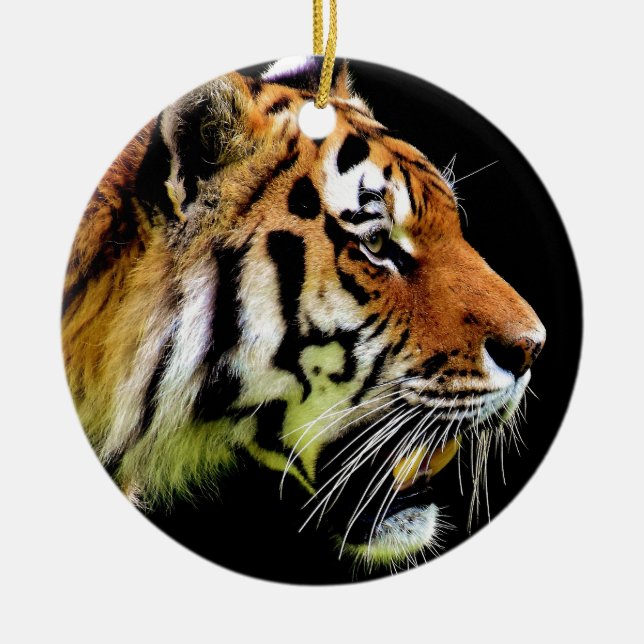 Tiger - Vild Djurverk Julgransprydnad Keramik (Framsidan)