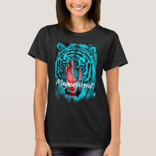 Tiger Vild Katt Färgrik Vildsint Djur Djungel Mo T Shirt