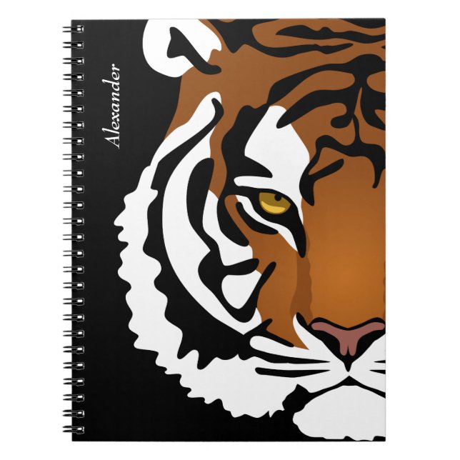 Tiger, Vild katt på Black Anteckningsbok (Framsidan)