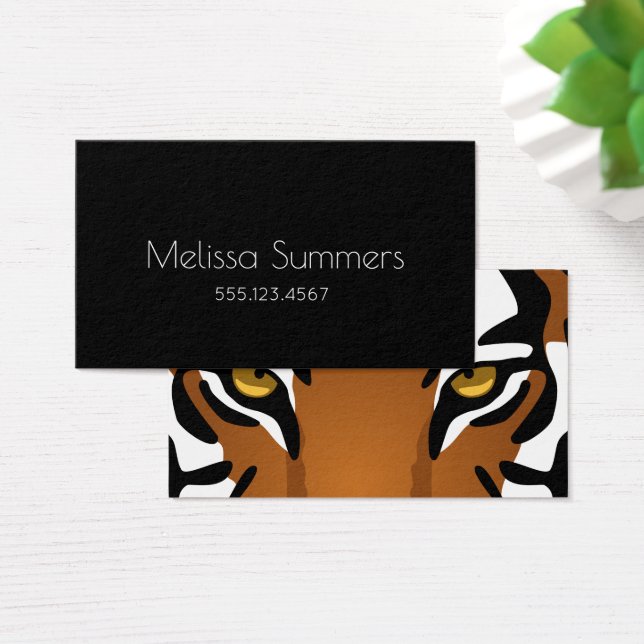 Tiger, Vild katt på Black Visitkort (Skivbord)