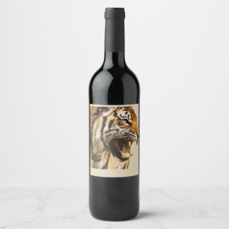 tiger vinflaska etikett