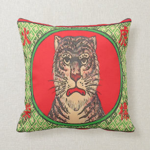 Tiger, Vintage japansk konst Kudde
