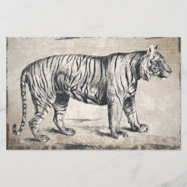 Tiger Vintage Wildlife Grunge Decorative Brevpapper