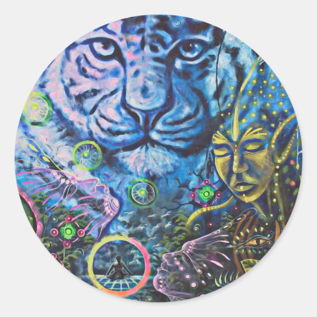 Tiger Vision Runt Klistermärke (Framsida)