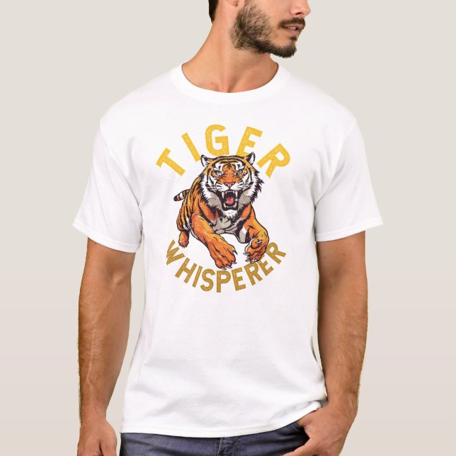 Tiger viskare, vild djur t shirt (Framsida)