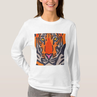 Tiger (vit) - Kvinnors Långärmad Shirt T Shirt