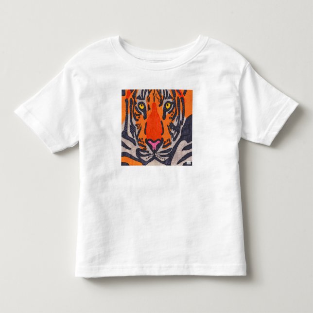 Tiger (vit) - Småbarns T-Shirt (Framsida)