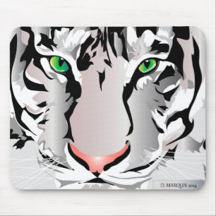 TIGER-VITE/GRÅTT MOUSEPAD MUSMATTA