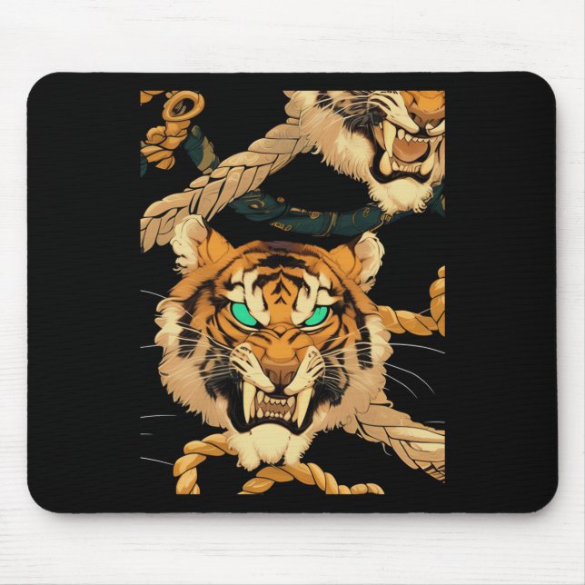 Tiger vrålar dekal  musmatta (Framsidan)