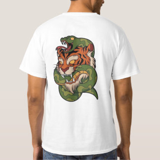 Tiger vs. Snake Vild Animal Battle Artwork T Shirt