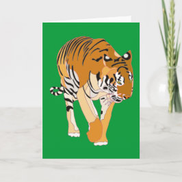Tiger Walking Digital Painting Greeting Card Kort