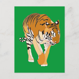 Tiger Walking Digital Painting-vykort Vykort
