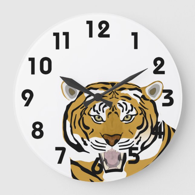 Tiger Wall Clock Stor Klocka (Framsida)