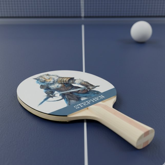 Tiger Warrior Knight Personlig Namn Pingisracket (Skapare uppladdad)