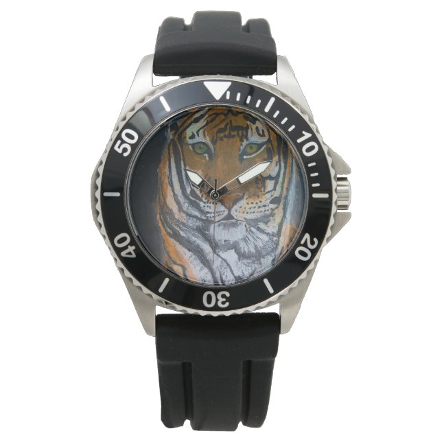 TIGER WATCH DESIGN BY ARTIST PAULA REILLY ARMBANDSUR (Framsida)