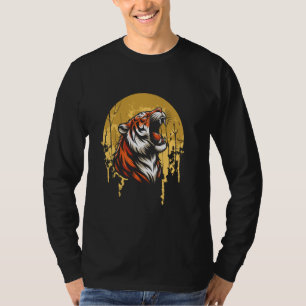 Tiger Wildlife Animal Big Cat - Måne Howling T Shirt