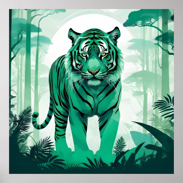 Tiger Wildlife Animal Natature Environment Forest Poster (Framsidan)