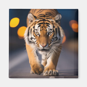 Tiger Wildlife Animal på gatan utomhus Magnet
