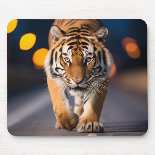 Tiger Wildlife Animal på gatan utomhus Musmatta (Framsidan)