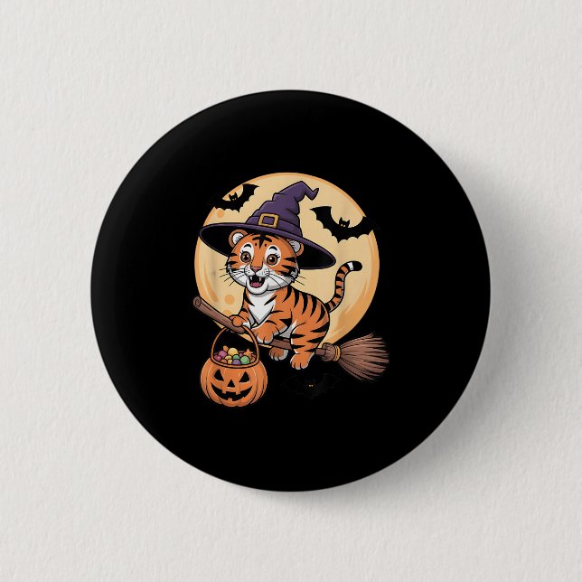 Tiger Witch Hat Pumpkin Halloween Costume Manar Wo Knapp (Framsida)