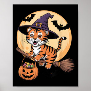 Tiger Witch Hat Pumpkin Halloween Costume Manar Wo Poster