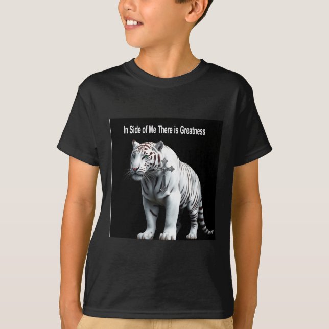 Tiger - Within Me There Is Greatness Sticker  T Shirt (Framsida)