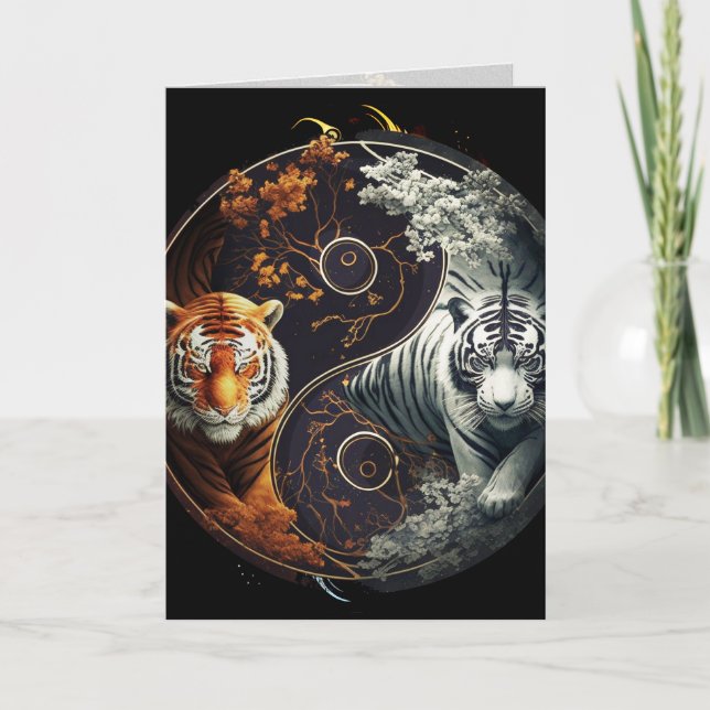 Tiger Yin Yang-grafikkort Kort (Framsida)