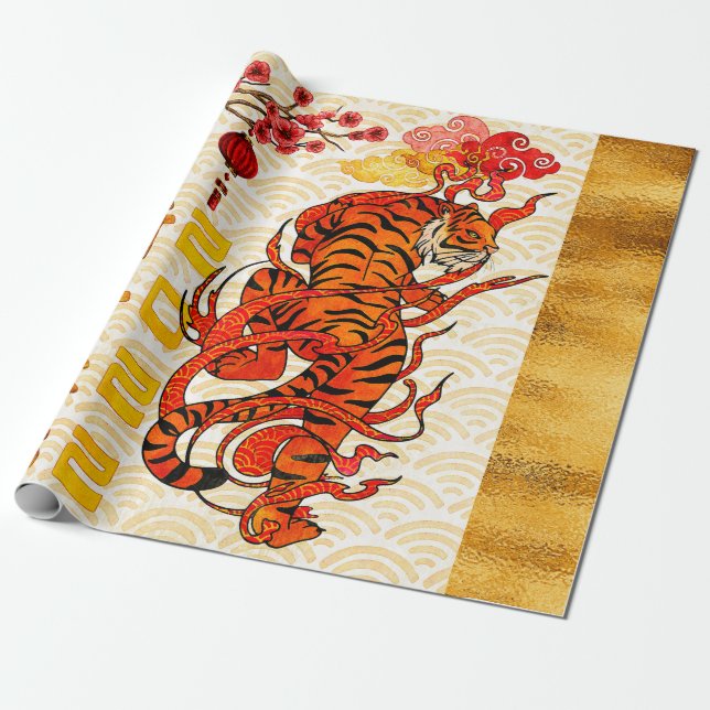 Tiger Zodiak, 2022 Kinesiskt Nyår Presentpapper (Utrullad)