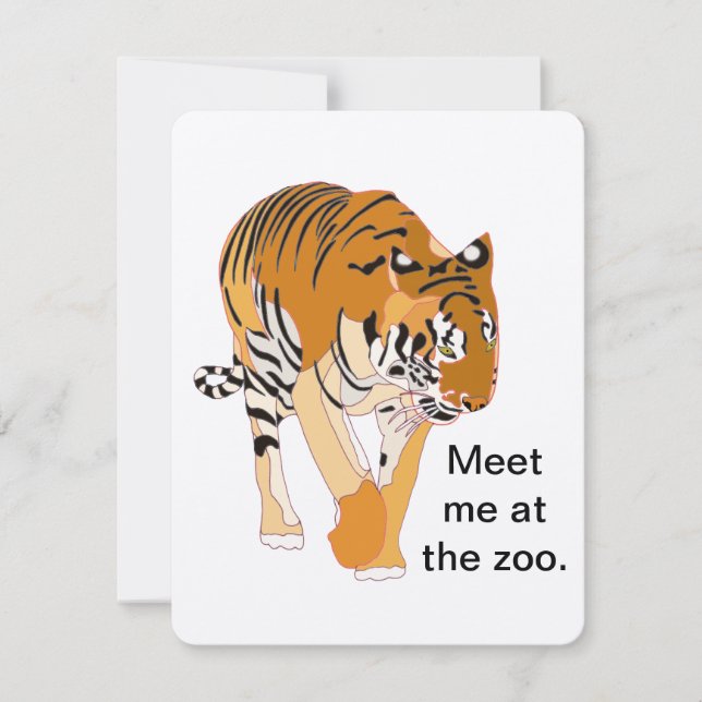 Tiger Zoo Födelsedagsfest inbjudan (Framsida)