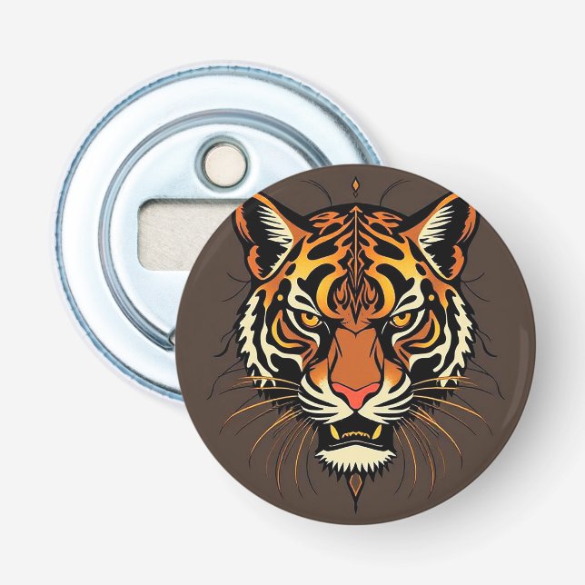 Tigeransikte med stamdesign flasköppnare (Framsidan)