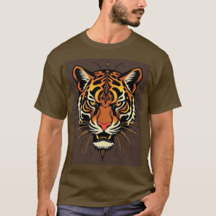 Tigeransikte med stamdesign t shirt