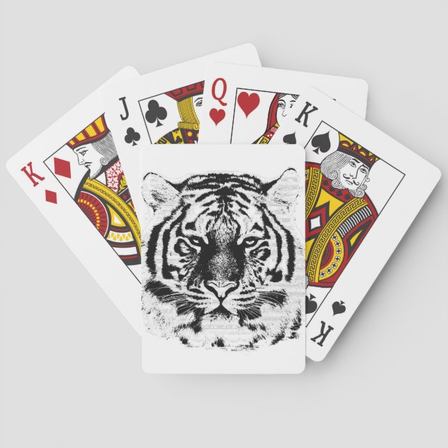 Tigeransikte närbild 7 spelkort (Baksidan)