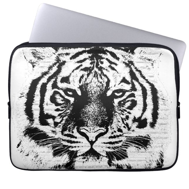 Tigeransiktenärbild 2 laptop sleeve (Framsidan)