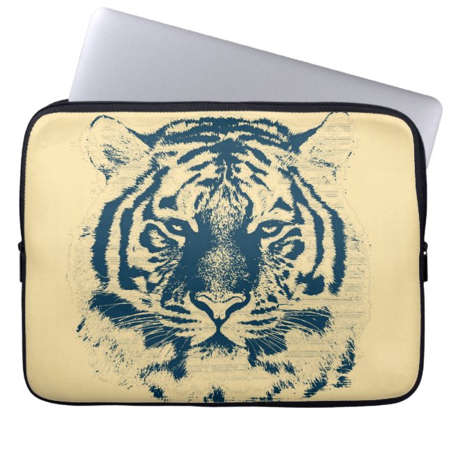 Tigeransiktenärbild 4 laptop sleeve (Framsidan)