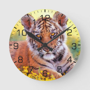 Tigerbabyunge Rund Klocka